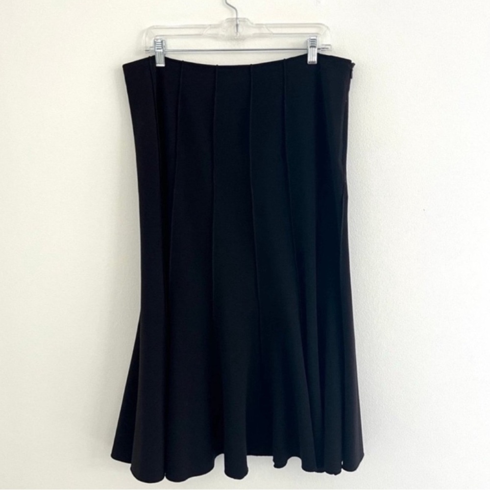 Lena Gabrielle Black Lined Textured Midi A Line Skirt 12